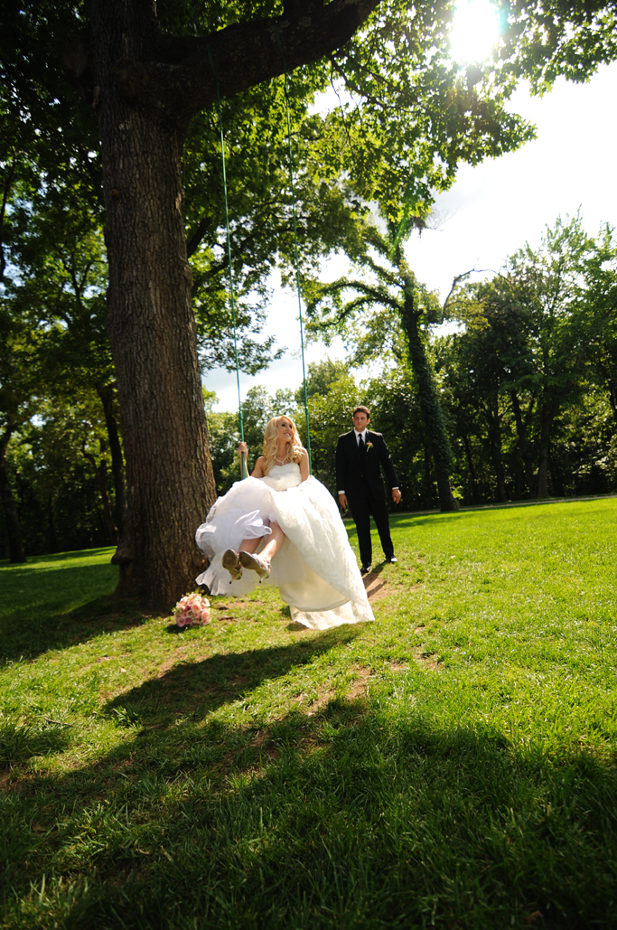 bride & groom at skelly lodge with tulsa photographers 